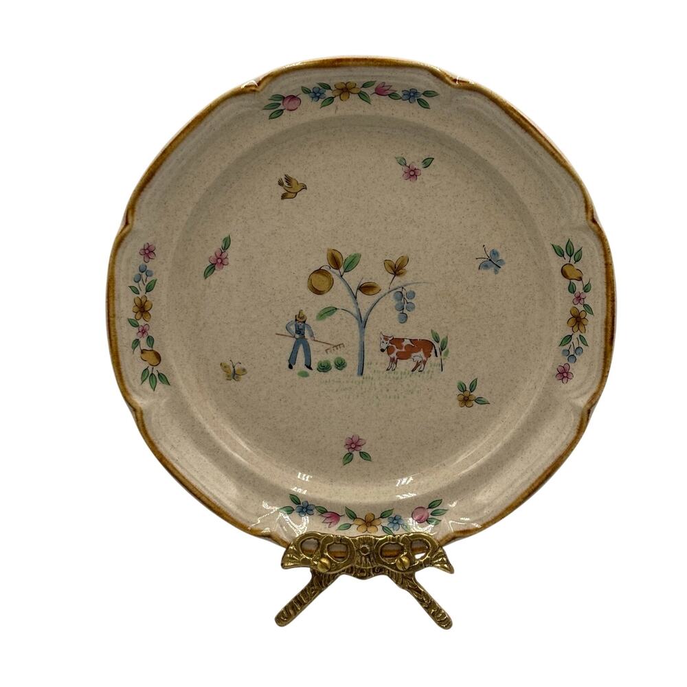 International Stoneware Vintage Heartland Pattern  Stoneware Japan Salad Plate